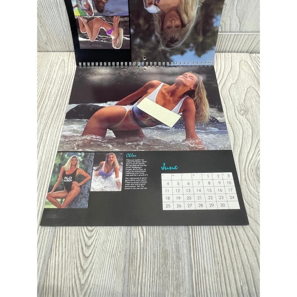 Vintage 1989 Beauty Under The Sun Swimwear Calendar H2O Retro 80s Fashion Models